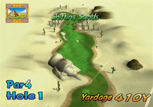 Hole 1 of Shifting Sands from Mario Golf: Toadstool Tour