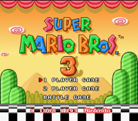 The Super Mario All-Stars version of the Super Mario Bros. 3  title screen