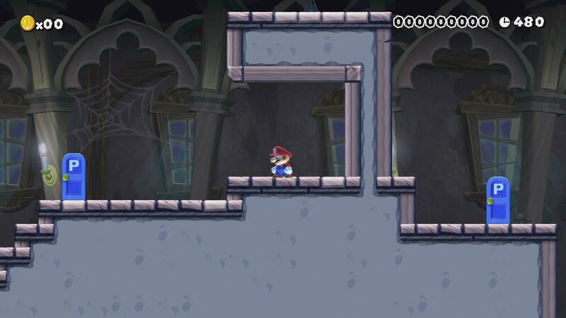 File:Super Mario Maker - Screenshot - NSMBU Ghost House - P Warp Door On.jpg