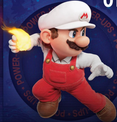 Artwork of Fire Mario from The Super Mario Galaxy Movie.