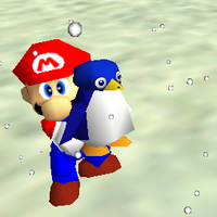 Screenshot of Tuxie from Super Mario 64.