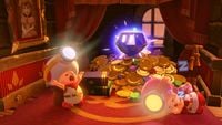 Captain Toad and Toadette sleeping near a Super Gem.