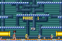 Four players in Mario Bros. (Game Boy Advance)