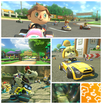 Poster of Mario Kart 8'"`UNIQ--nowiki-00000000-QINU`"'s second DLC, Animal Crossing x Mario Kart 8