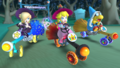 Rosalina (Halloween) racing in the Star Broom on DS Luigi's Mansion