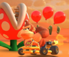Thumbnail of the Birdo Cup challenge from the Cooking Tour; a Steer Clear of Obstacles challenge set on N64 Kalimari Desert (reused as the Baby Luigi Cup's bonus challenge in the 2021 Trick Tour, the Lakitu Cup's bonus challenge in the Piranha Plant Tour, and the King Bob-omb Cup's bonus challenge in the 2023 Exploration Tour)