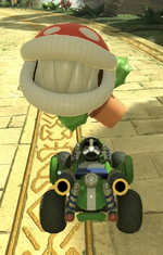 Piranha Plant performing a trick.