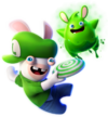 Artwork of Rabbid Luigi and Toxiquake in Mario + Rabbids Sparks of Hope