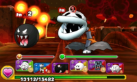 Screenshot of World 8-8, from Puzzle & Dragons: Super Mario Bros. Edition.