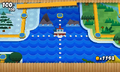 Mario on a boat in the Decal Channel