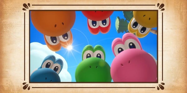 Banner from an opinion poll on Yoshis from Yoshi and the Mysterious Book for the Nintendo Switch 2