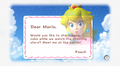 Princess Peach's letter from the prologue.