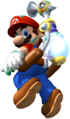 Mario and FLUDD covered in goop