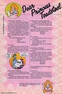 A sample page of the "Dear Princess Toadstool" feature by Nintendo Comics System.