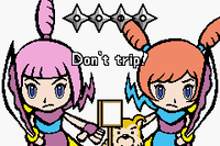 Kat & Ana with their swords in WarioWare: Twisted!