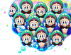 Artwork of the dream bubble with multiple Luigis, seen on the box art of Mario & Luigi: Dream Team