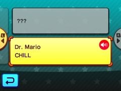 Selecting "CHILL" from Dr. Mario from Mario Party: Star Rush