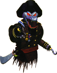 Artwork of Mr. X, a character who did not appear in the final game.