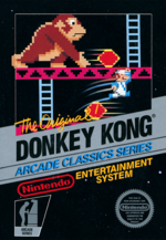North American box art for Donkey Kong on the Nintendo Entertainment System
