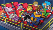The group landing on the tour bus