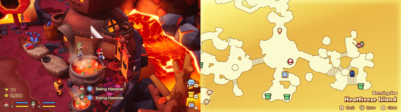 Second hidden block in Heatfreeze Island from Mario & Luigi: Brothership