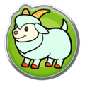 A badge from Mario Kart Tour depicting a goat