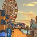 Starting line and ferris wheel