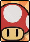 A Mega Mushroom Card in Paper Mario: Color Splash.