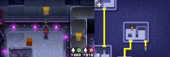 Block 90 in Peach's Castle of Mario & Luigi: Bowser's Inside Story + Bowser Jr.'s Journey.