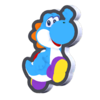 Jumping Light-Blue Yoshi Standee from Super Mario Bros. Wonder