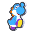 Jumping Light-Blue Yoshi Standee from Super Mario Bros. Wonder