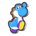 Jumping Light-Blue Yoshi Standee from Super Mario Bros. Wonder