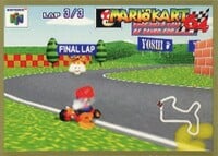 One of the Mario Kart 64 Collectible Trading Cards.