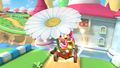 Toadette gliding in the Apple Kart with the Daisy Glider on the R variant