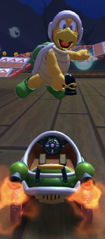 Hammer Bro performing a trick in Mario Kart Tour