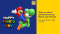 Promotional image for a selection of MAR10 Day sales and deals on the Nintendo website