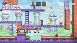 Screenshot of Merry Mini-Land level 4-mm from the Nintendo Switch version of Mario vs. Donkey Kong