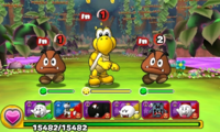 Screenshot of World 8-1, from Puzzle & Dragons: Super Mario Bros. Edition.