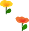 Artwork of yellow and red flowers from Paper Mario: The Origami King