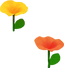 Artwork of yellow and red flowers from Paper Mario: The Origami King