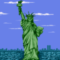 The Statue of Liberty in New York City, New York in the SNES version