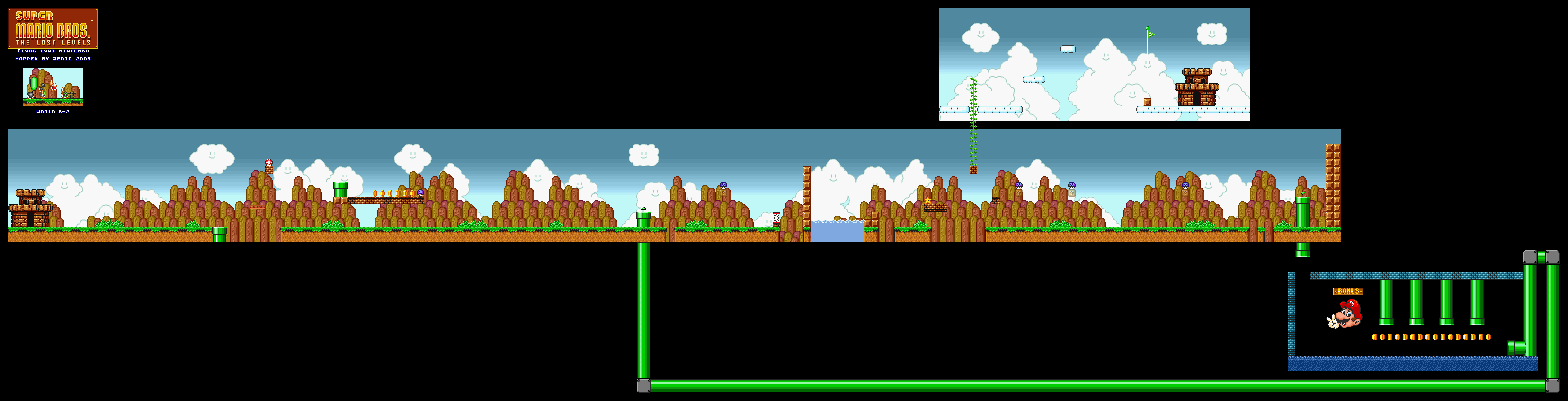 Map of World 8-2 (Super Mario All-Stars version)
