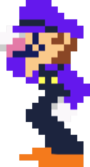 Waluigi using the Bitsize Candy from Mario Party 8