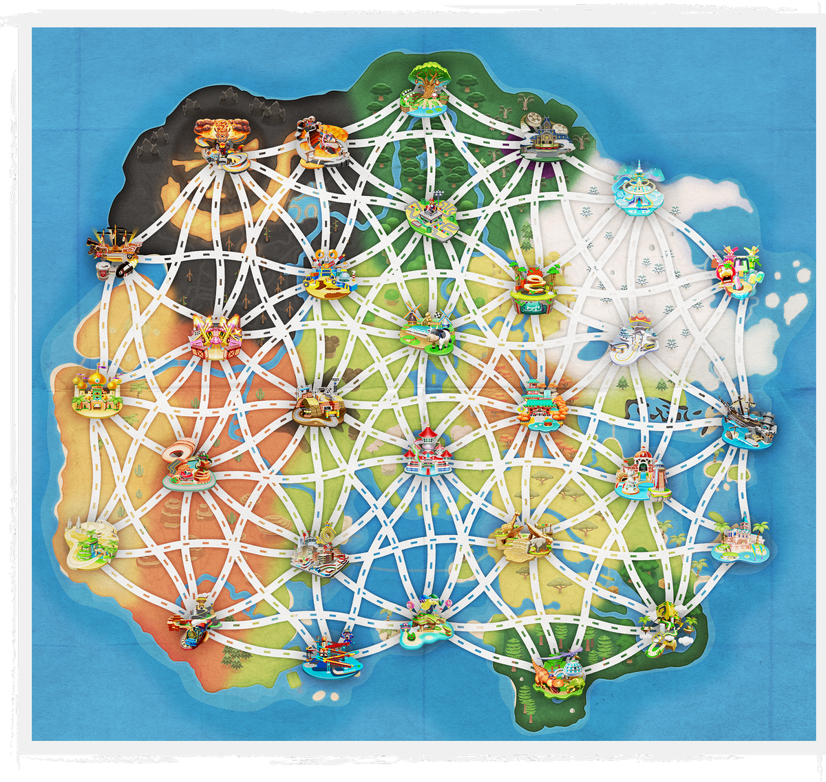 File:MKW Map with Roads Artwork.png - Super Mario Wiki, the Mario ...