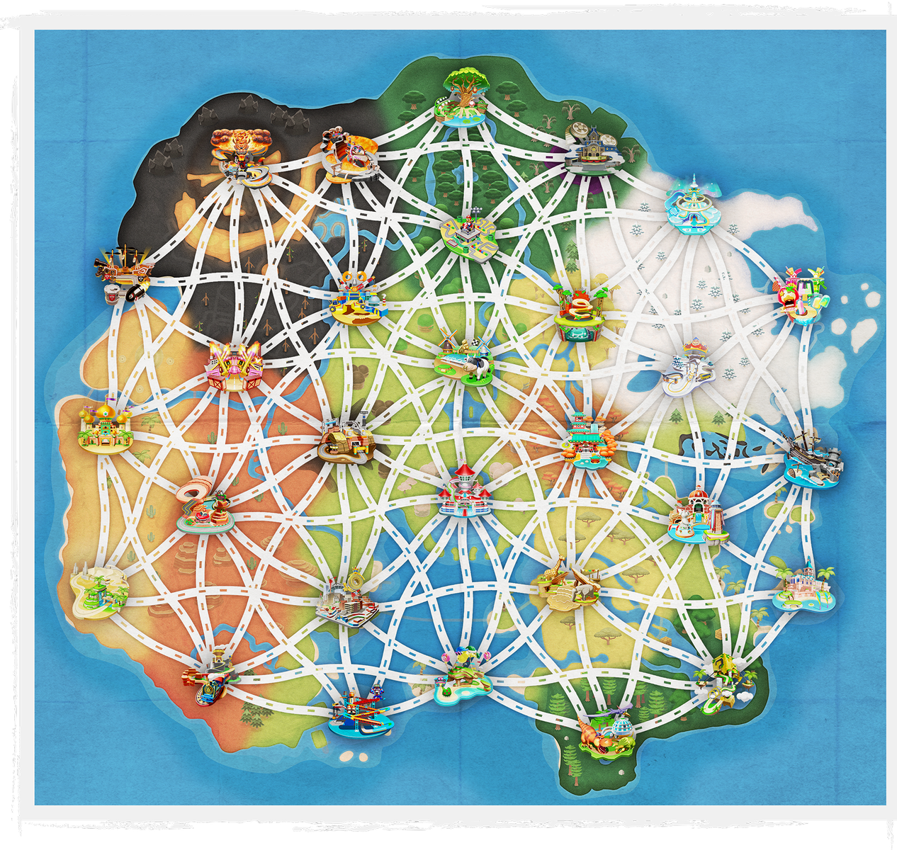 File:MKW Map with Roads Artwork.png - Super Mario Wiki, the Mario ...