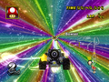 The Launch Star tunnel in Rainbow Road from Mario Kart Wii