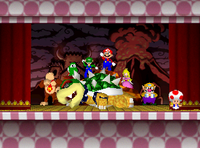 Bowser after being defeated in the game Mario Party 2.