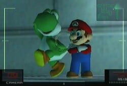 Screenshot of the Mario and Yoshi dolls in Metal Gear Solid: The Twin Snakes
