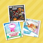 Thumbnail of a set of graduation E-cards themed after Nintendo Switch games