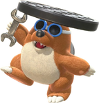 Rocky Wrench from the Mario Kart WorldCharacter Select screen.